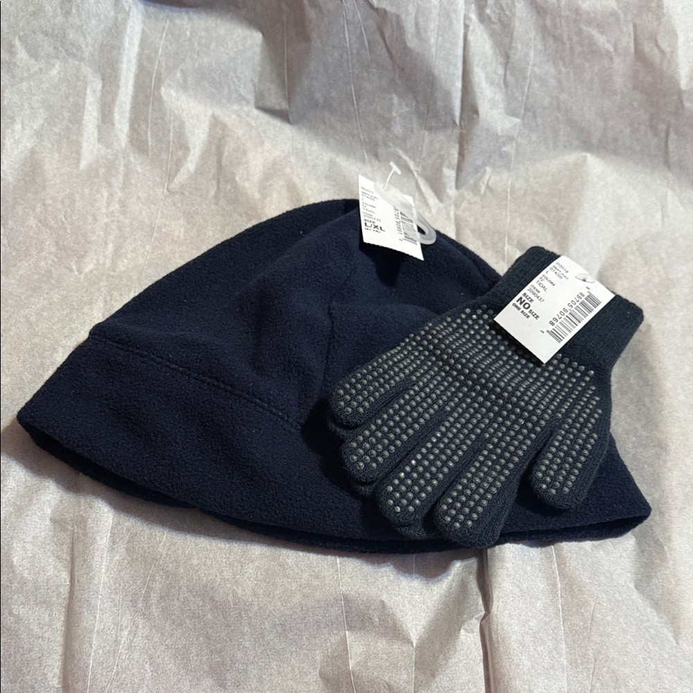 The Children's Place Dark Blue Fleece Hat and Glove Set; size: L/XL(8 yrs+)